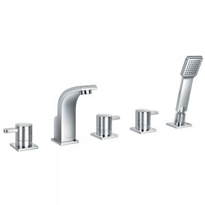 Flova Essence Chrome 5 Hole Bath Shower Mixer Tap