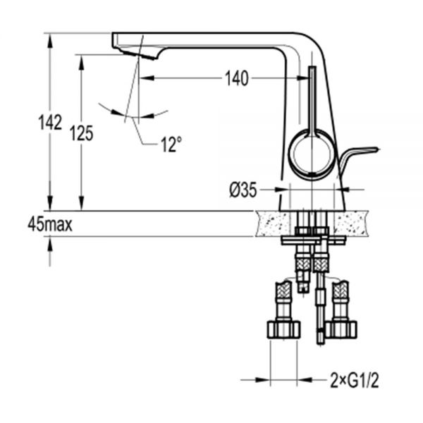 Flova Fusion Chrome Mono Basin Mixer Tap with Clicker Waste #2