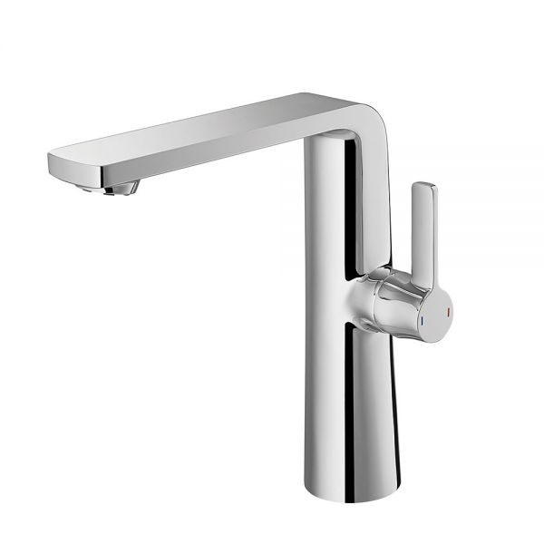 Flova Fusion Chrome Tall Mono Basin Mixer Tap with Clicker Waste