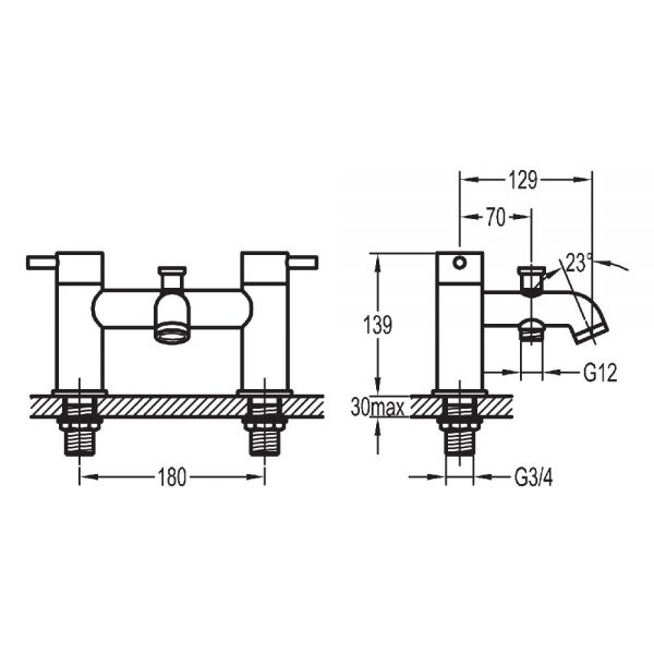 Flova Levo Gunmetal Bath Shower Mixer Tap #2
