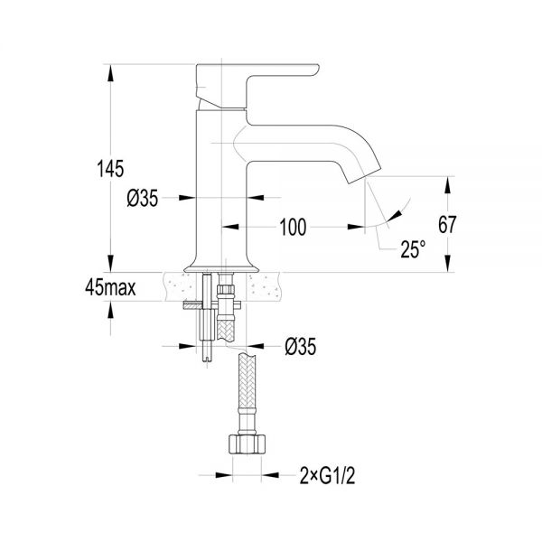 Flova Moonlight Gunmetal Cloakroom Mono Basin Mixer Tap #2