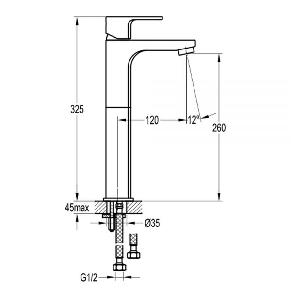 Flova Smart Gunmetal Tall Mono Basin Mixer Tap #2