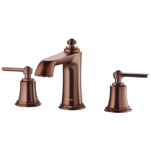 Flova Liberty Rubbed Bronze 3 Hole Basin Mixer Tap with Clicker Waste