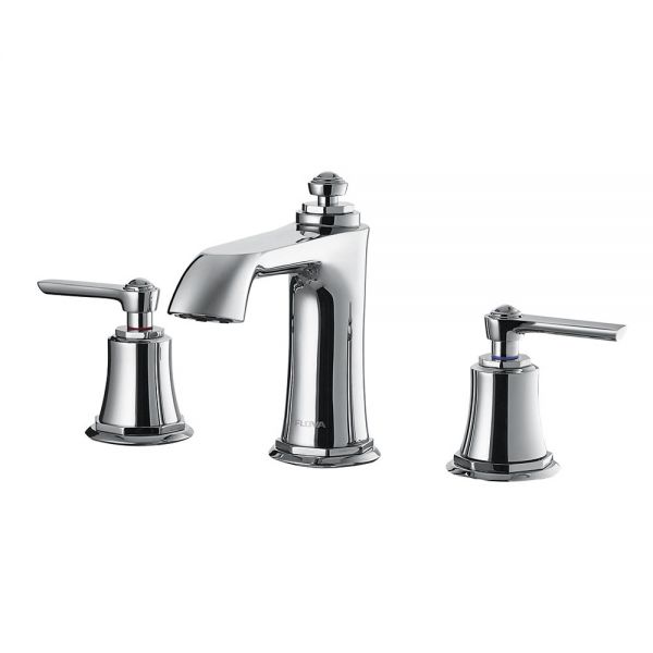 Flova Liberty Chrome 3 Hole Basin Mixer Tap with Clicker Waste