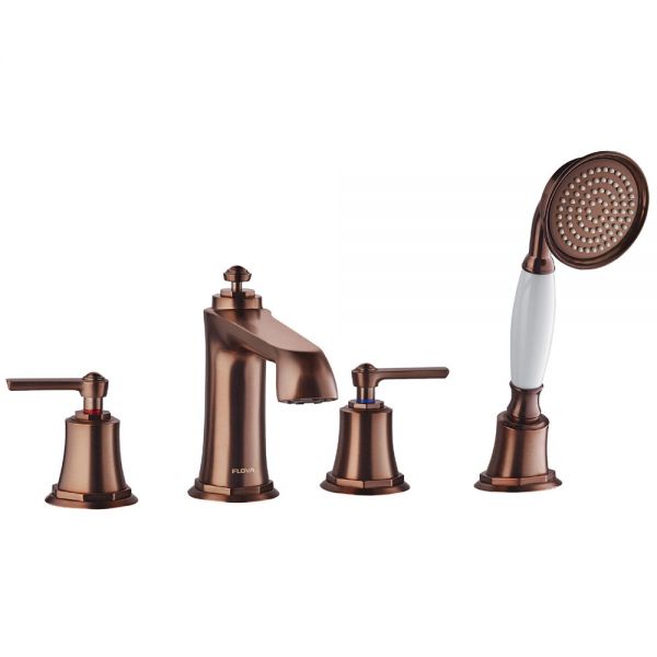 Flova Liberty Rubbed Bronze 4 Hole Bath Shower Mixer Tap