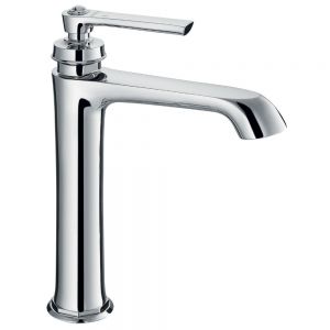 Flova Liberty Chrome Tall Mono Basin Mixer Tap with Clicker Waste