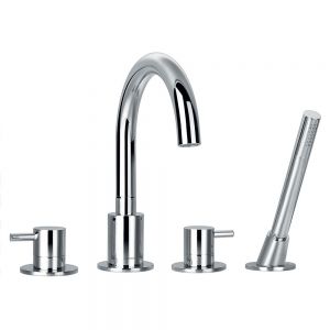 Flova Levo Chrome 4 Hole Bath Shower Mixer Tap