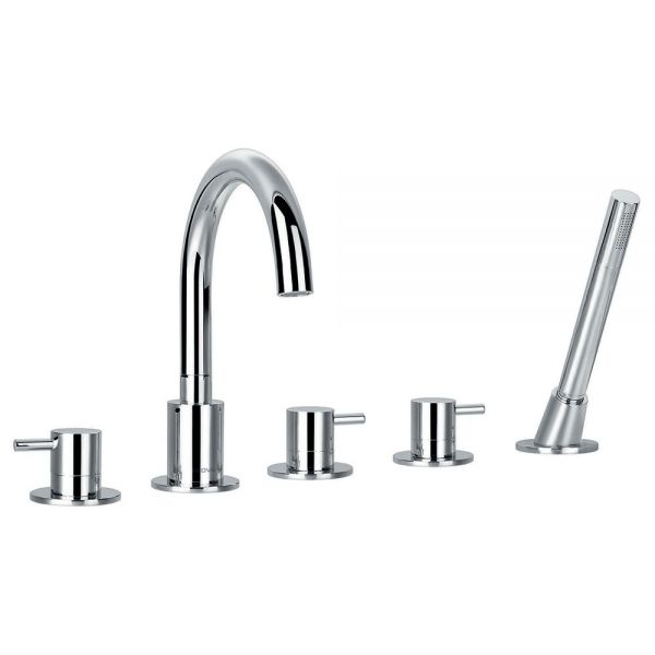 Flova Levo Chrome 5 Hole Bath Shower Mixer Tap