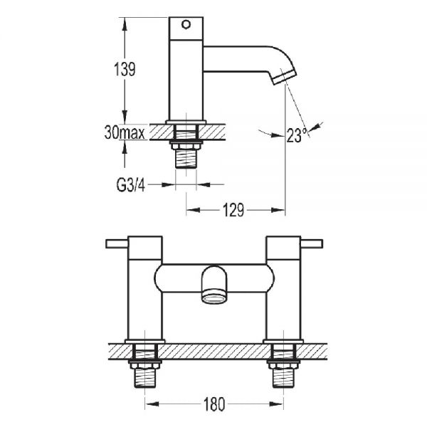 Flova Levo Chrome Bath Filler Tap #2