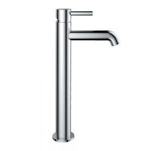 Flova Levo Chrome Slim Tall Mono Basin Mixer Tap with Clicker Waste