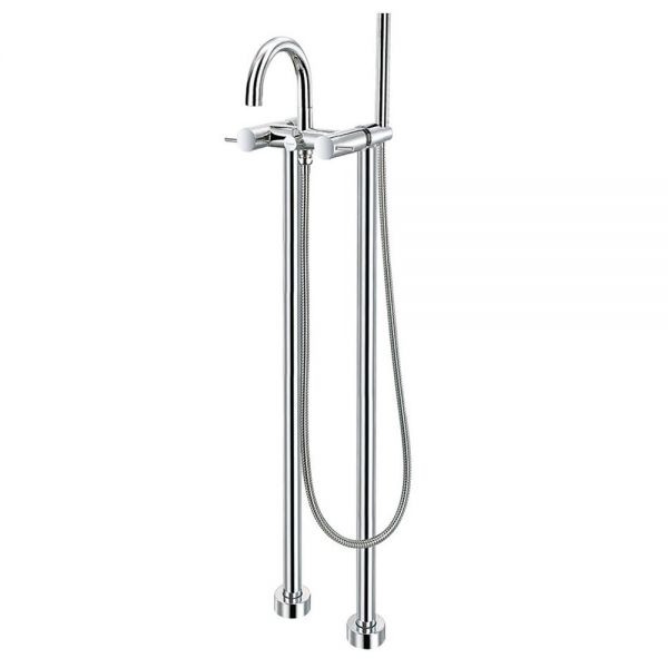 Flova Levo Chrome Floor Standing Bath Shower Mixer Tap
