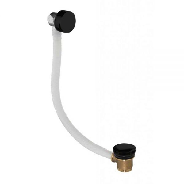 Flova Matt Black Overflow Bath Filler with Click Clack Waste
