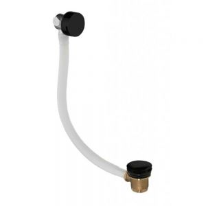 Flova Matt Black Overflow Bath Filler with Click Clack Waste