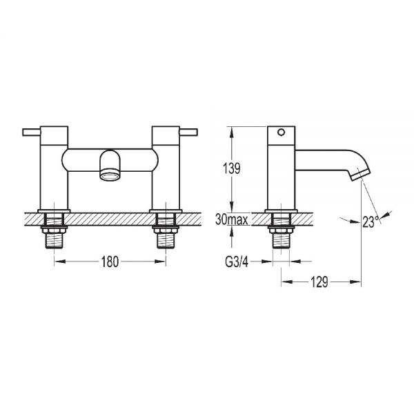 Flova Levo Matt Black Bath Filler Tap #2