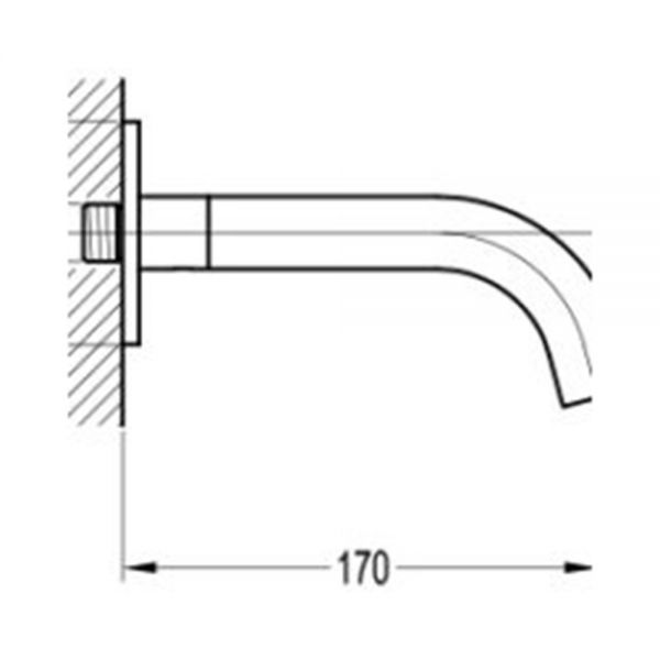 Flova Moonlight Matt Black Wall Mounted Bath Spout #2