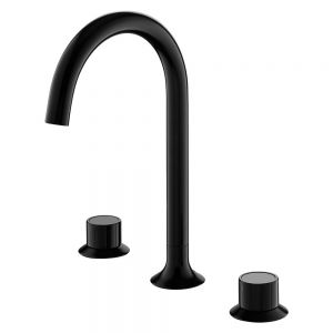 Flova Moonlight Matt Black 3 Hole Basin Mixer Tap