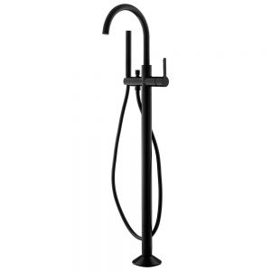 Flova Moonlight Matt Black Floor Standing Bath Shower Mixer Tap