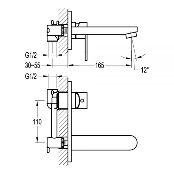 Flova Smart Matt Black Wall Mounted Basin Mixer Tap #2