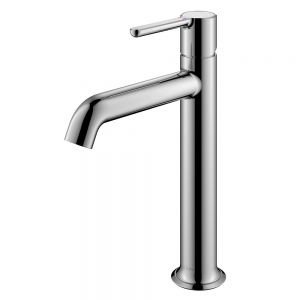 Flova Moonlight Chrome Tall Mono Basin Mixer Tap with Clicker Waste