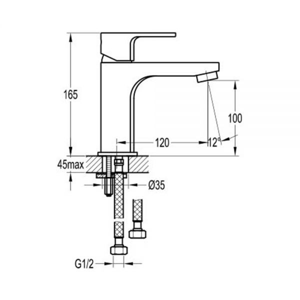 Flova Smart Chrome Mono Basin Mixer Tap with Clicker Waste #2