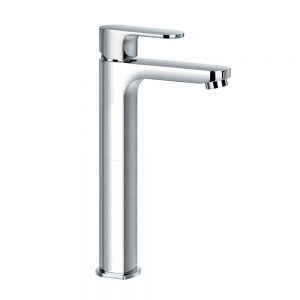 Flova Smart Chrome Tall Mono Basin Mixer Tap with Clicker Waste