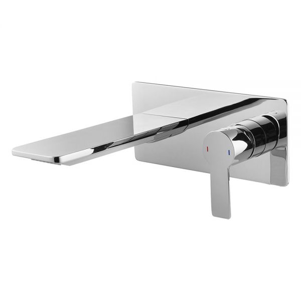 Flova Spring Chrome Wall Mounted Basin Mixer Tap