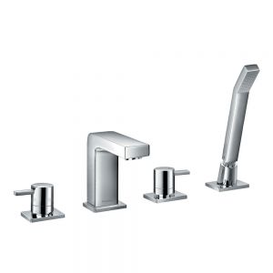 Flova Str8 Chrome 4 Hole Bath Shower Mixer Tap