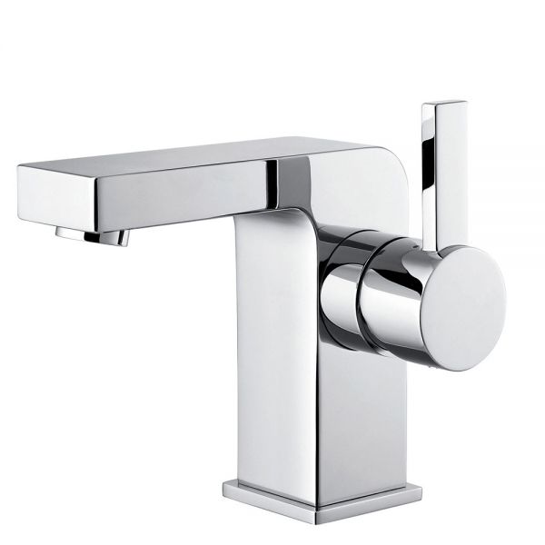 Flova Str8 Chrome Cloakroom Mono Basin Mixer Tap with Clicker Waste