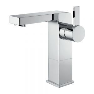 Flova Str8 Chrome Mono Basin Mixer Tap with Clicker Waste