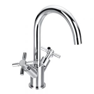 Flova XL Chrome Mono Basin Mixer Tap with Clicker Waste