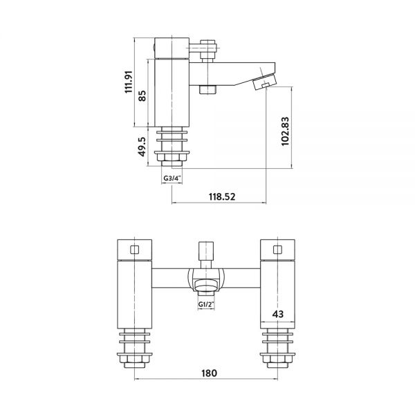 Apex Forme Chrome Bath Shower Mixer Tap #2