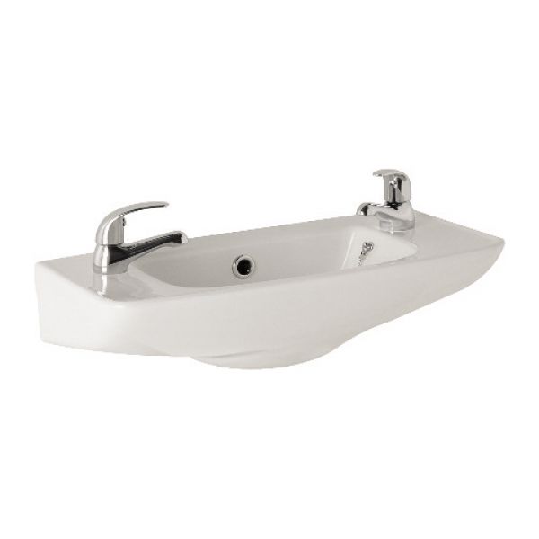 Kartell G4K 520 x 250mm Two Tap Hole Cloakroom Basin