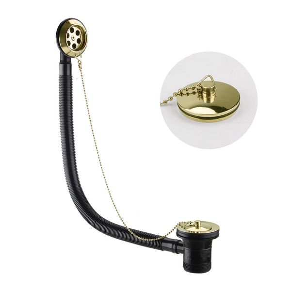 JTP Grosvenor Polished Gold Bath Waste with Plug Slotted
