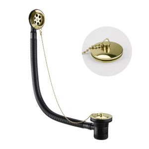 JTP Grosvenor Polished Gold Bath Waste with Plug Slotted