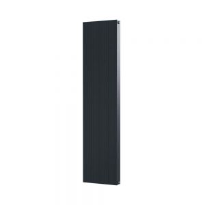 Riviera Grooved Aluminium Flat Tube 1600 x 372 Anthracite Designer Radiator