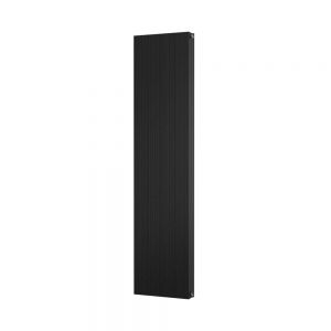 Riviera Grooved Aluminium Flat Tube 1600 x 372 Black Designer Radiator