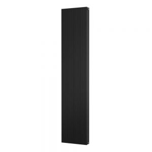 Riviera Grooved Aluminium Flat Tube 1800 x 372 Black Designer Radiator