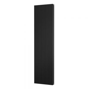 Riviera Grooved Aluminium Flat Tube 1800 x 466 Black Designer Radiator