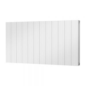 Riviera Grooved Aluminium Flat Tube 600 x 1124 White Double Panel Designer Radiator