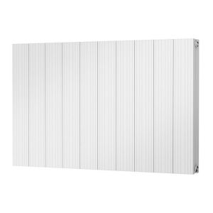 Riviera Grooved Aluminium Flat Tube 600 x 936 White Double Panel Designer Radiator