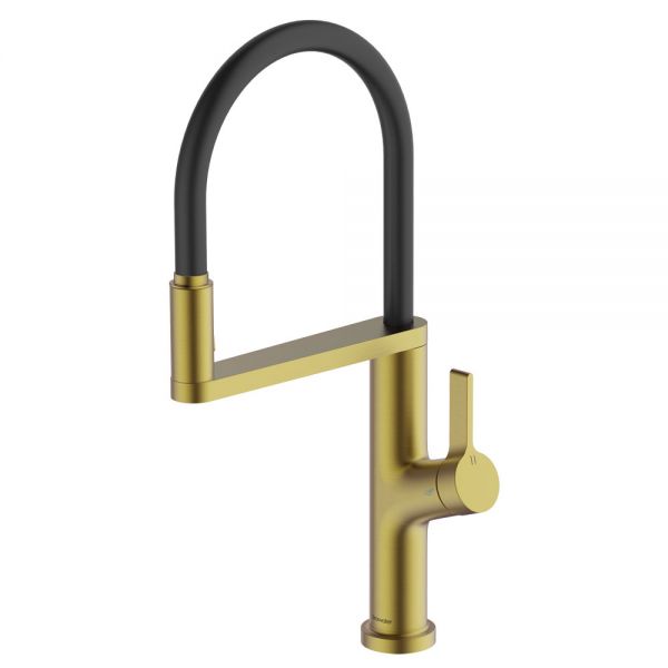 Clearwater Galex Brushed Brass Filtered Water Pull Out Kitchen Sink Mixer Tap