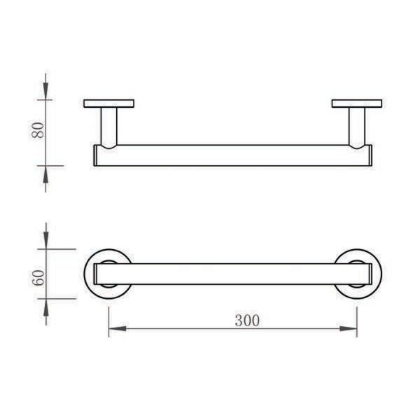 JTP Chrome Straight Grab Rail 300mm #2