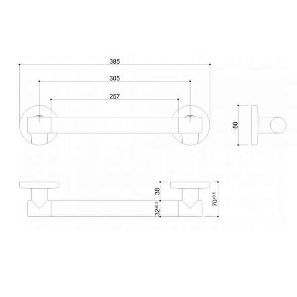 JTP White Straight Grab Rail 400mm #2