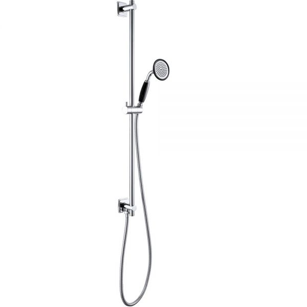 JTP Grosvenor Chrome 900mm Slide Rail Shower Kit with Round Handset and Hose with Black Indices