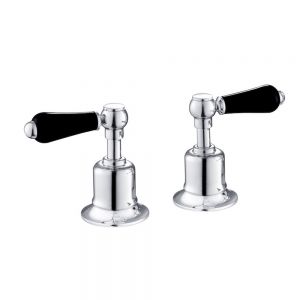 JTP Grosvenor Lever Chrome Deck Mounted Panel Valves with Black Levers