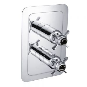 JTP Grosvenor Pinch Chrome Single Outlet Thermostatic Shower Valve with Black Indices
