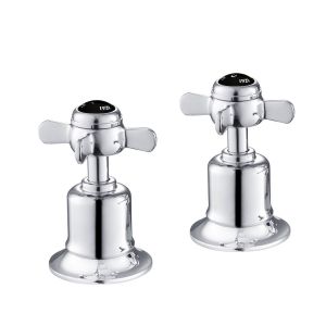 JTP Grosvenor Pinch Chrome Deck Mounted Panel Valves with Black Indices