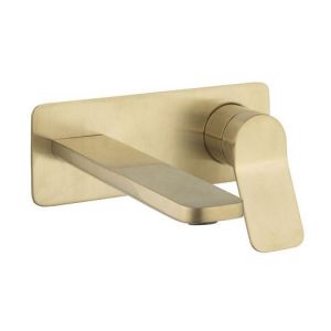 Crosswater Glide II Brushed Brass Two Hole Wall Mounted Basin Mixer Tap