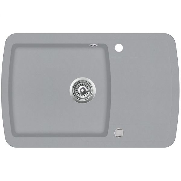 Clearwater Gemini 1 Bowl Inset Ash Granite Kitchen Sink with Drainer 780 x 500
