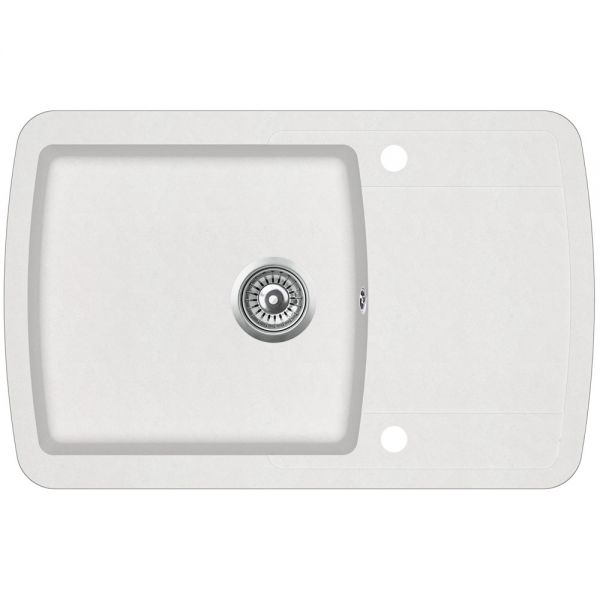 Clearwater Gemini 1 Bowl Inset Blizzard Granite Kitchen Sink with Drainer 780 x 500